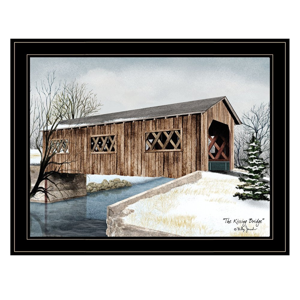 The Kissing Bridge 4 Black Framed Print Wall Art — view 1