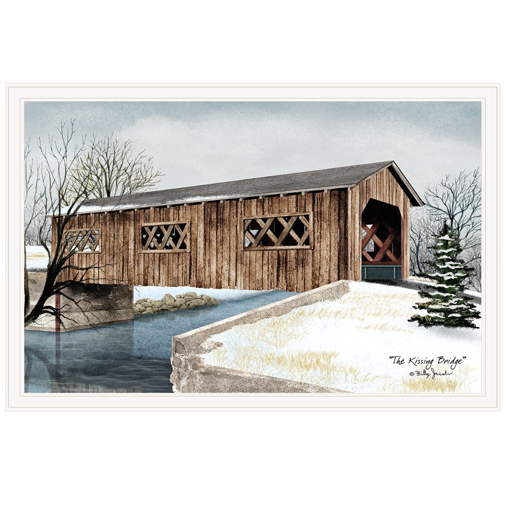 The Kissing Bridge 5 White Framed Print Wall Art — view 1