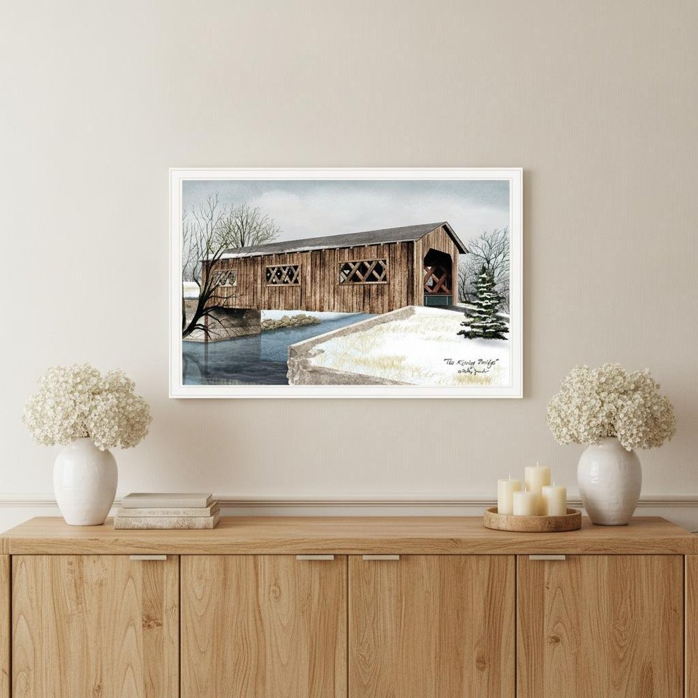 The Kissing Bridge 5 White Framed Print Wall Art — view 5