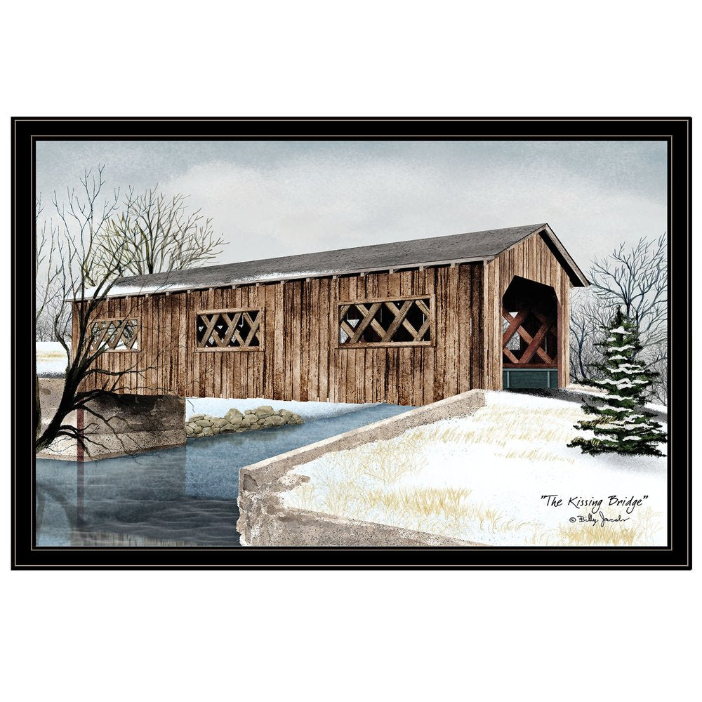 The Kissing Bridge 6 Black Framed Print Wall Art — view 1