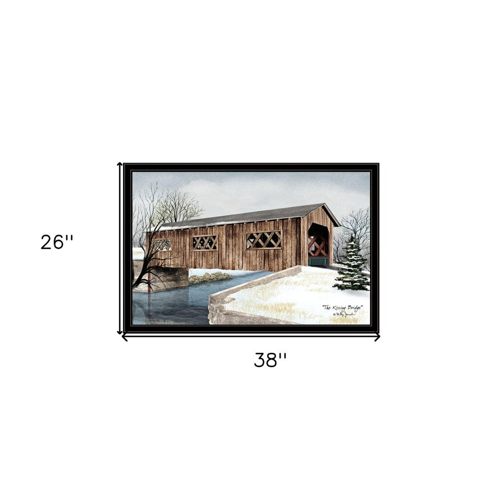 The Kissing Bridge 6 Black Framed Print Wall Art — view 3