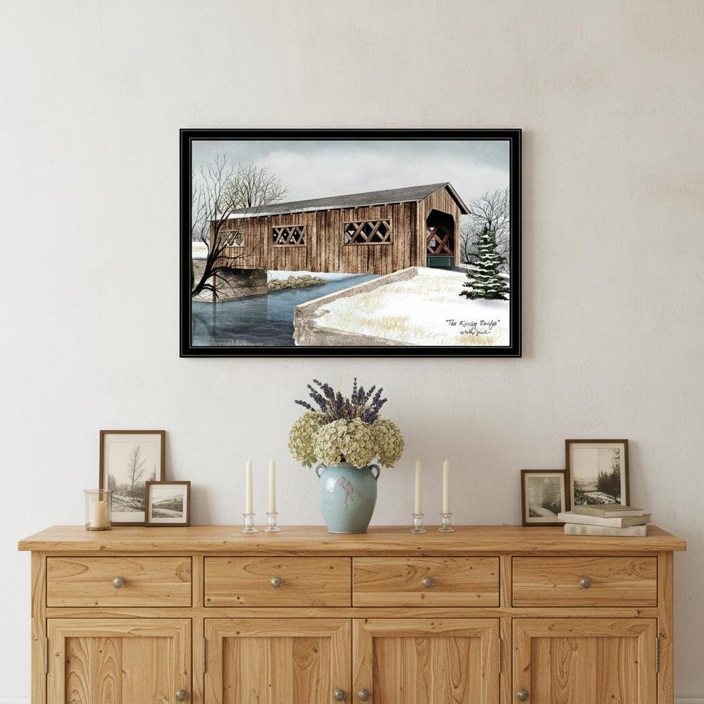 The Kissing Bridge 6 Black Framed Print Wall Art — view 5