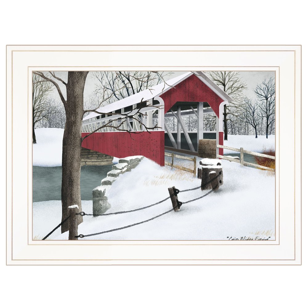 Crisp Winter Evening 1 White Framed Print Wall Art — view 1