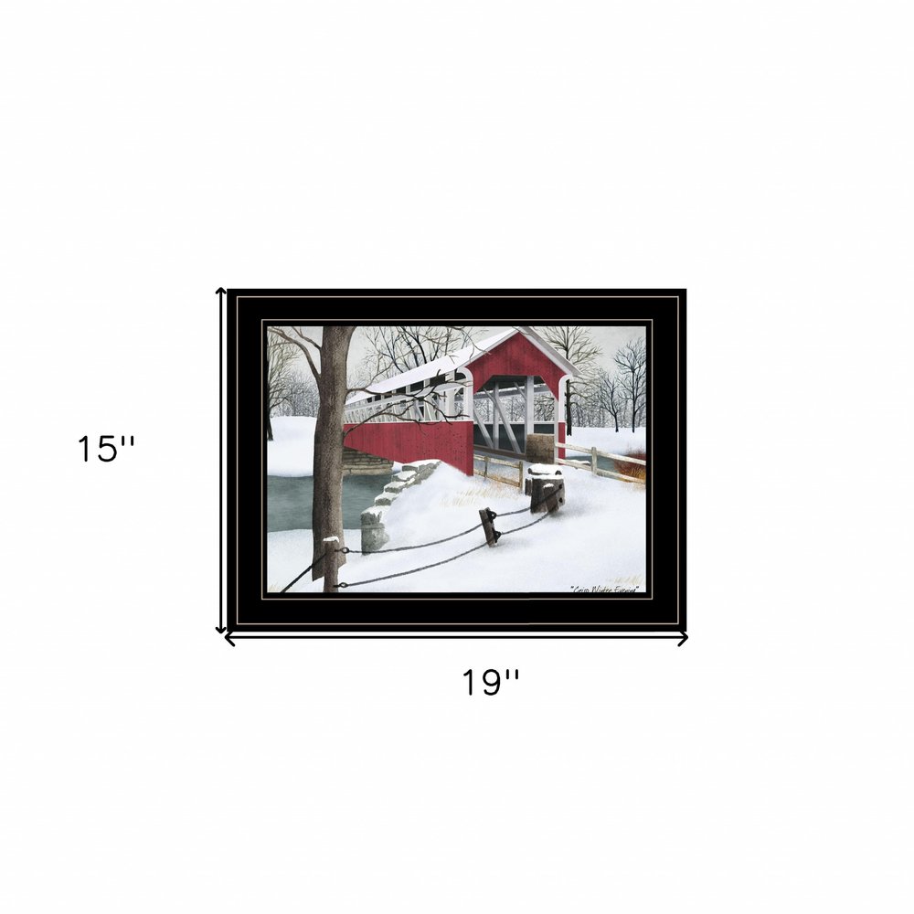 Crisp Winter Evening 2 Black Framed Print Wall Art — view 3