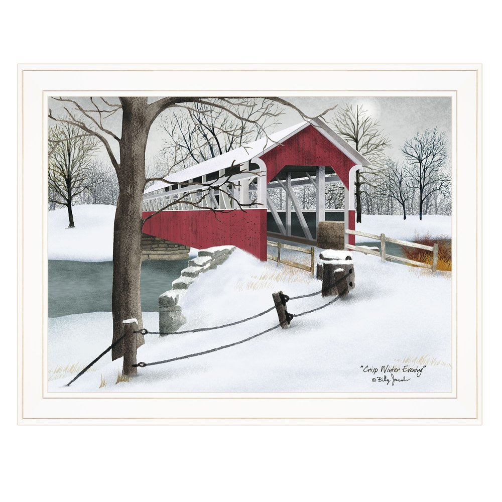 Crisp Winter Evening 3 White Framed Print Wall Art — view 2