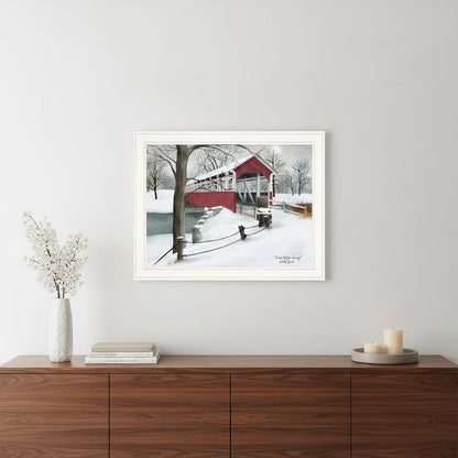 Crisp Winter Evening 3 White Framed Print Wall Art