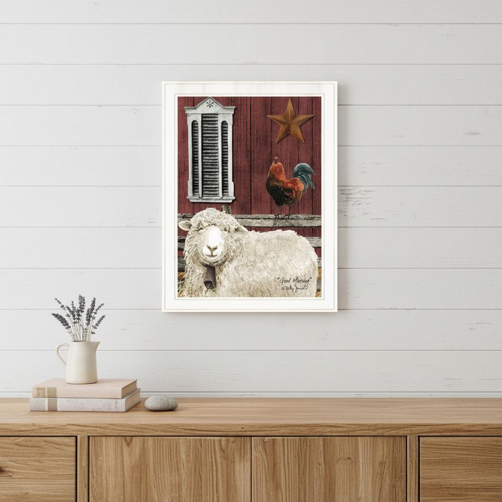 Good Morning 3 White Framed Print Wall Art — view 4
