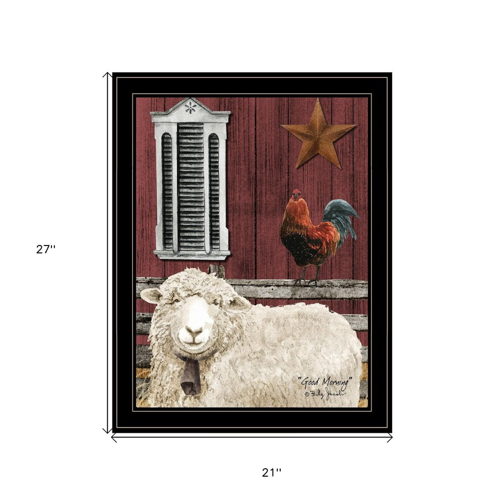 Good Morning 4 Black Framed Print Wall Art — view 6