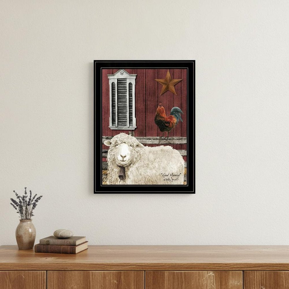 Good Morning 4 Black Framed Print Wall Art — view 7