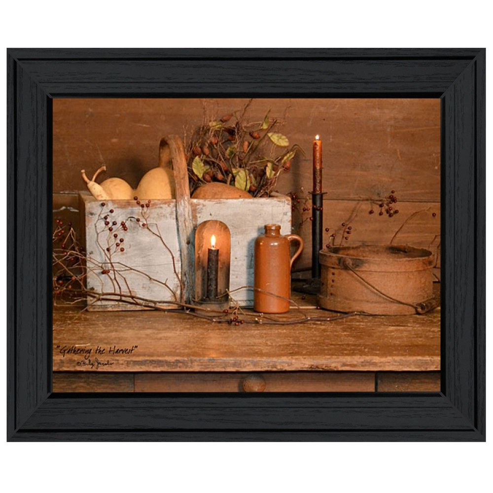 Gathering the Harvest 4 Black Framed Print Kitchen Wall Art — view 1