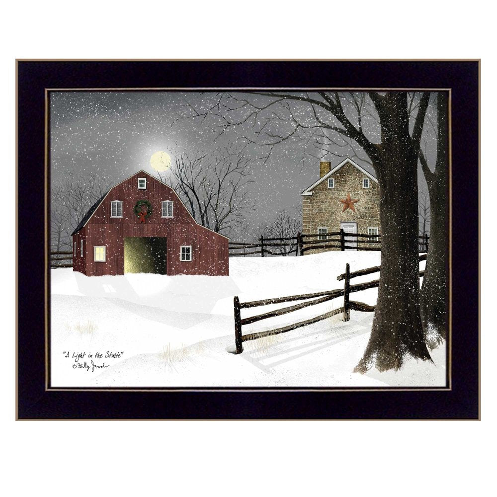 Light in the Stable 2 Black Framed Print Wall Art — view 1