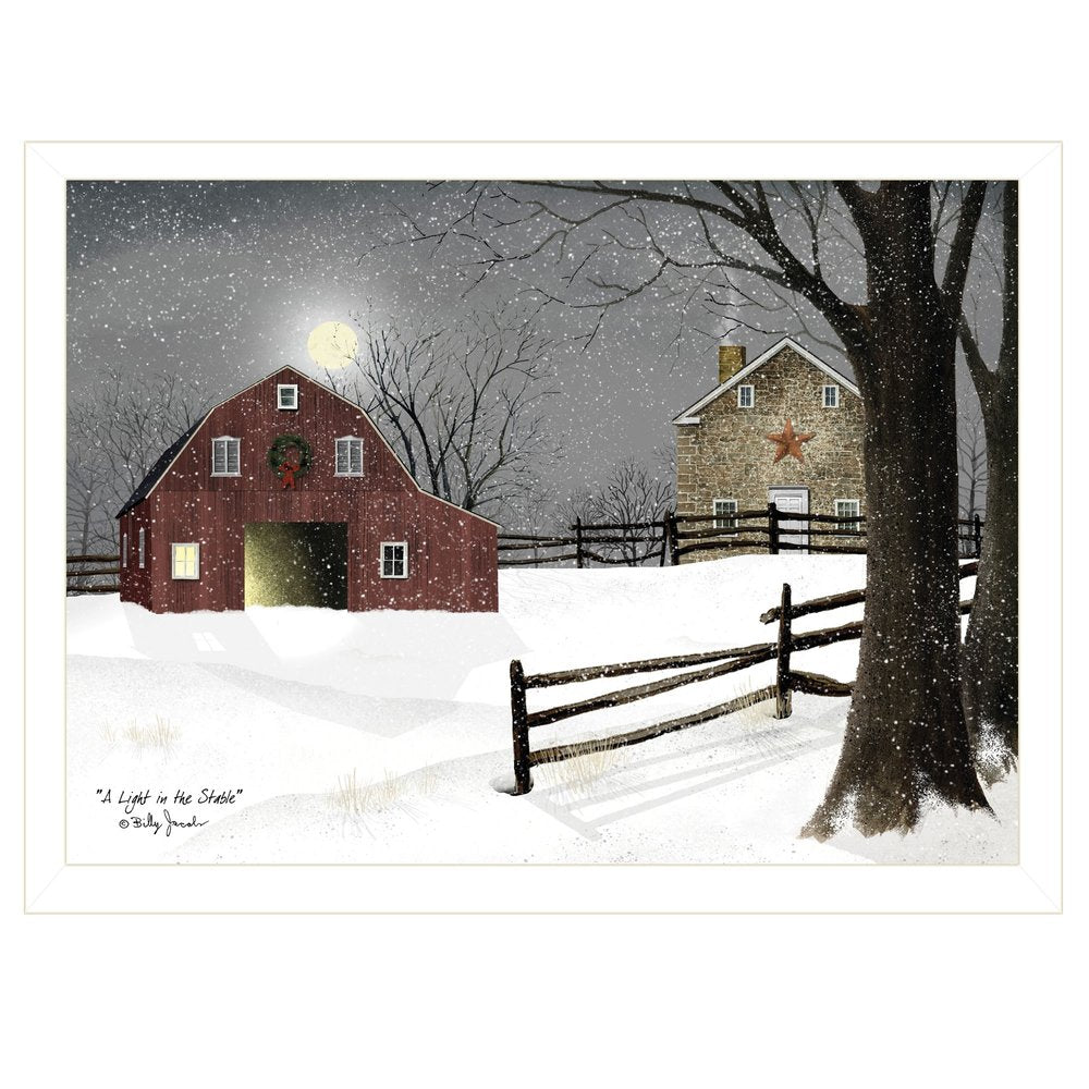Light in the Stable 3 White Framed Print Wall Art — view 1