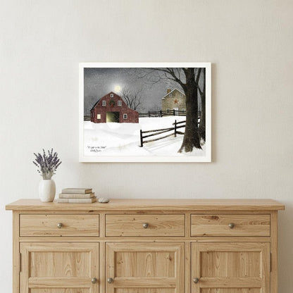 Light in the Stable 3 White Framed Print Wall Art