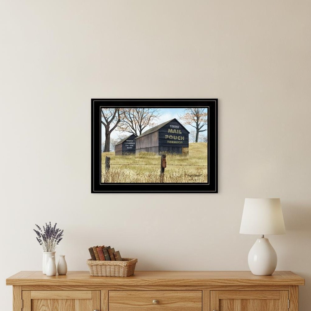 Treat Yourself Mail Pouch Barn 2 Black Framed Print Wall Art HomeRoots
