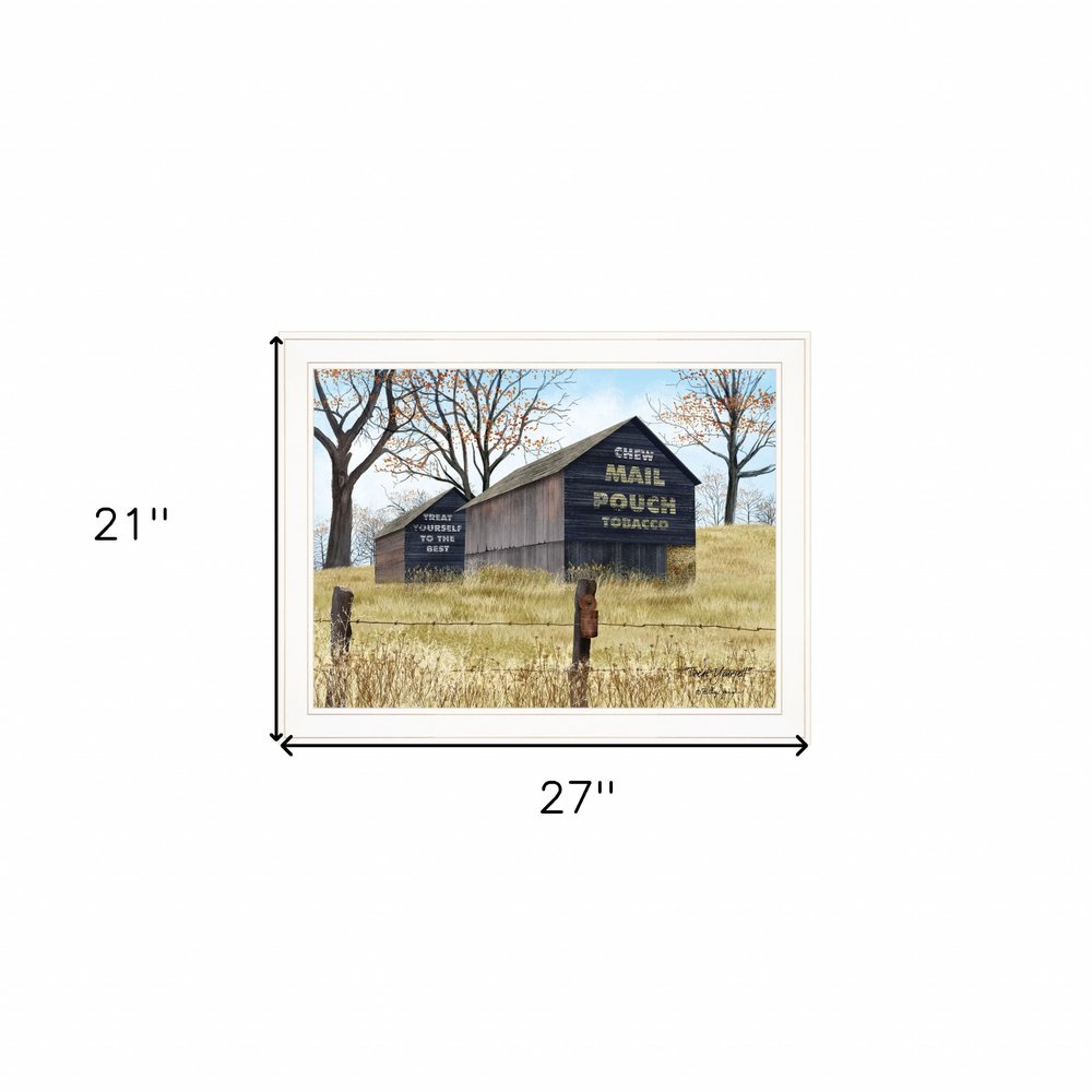 Treat Yourself Mail Pouch Barn 3 White Framed Print Wall Art HomeRoots