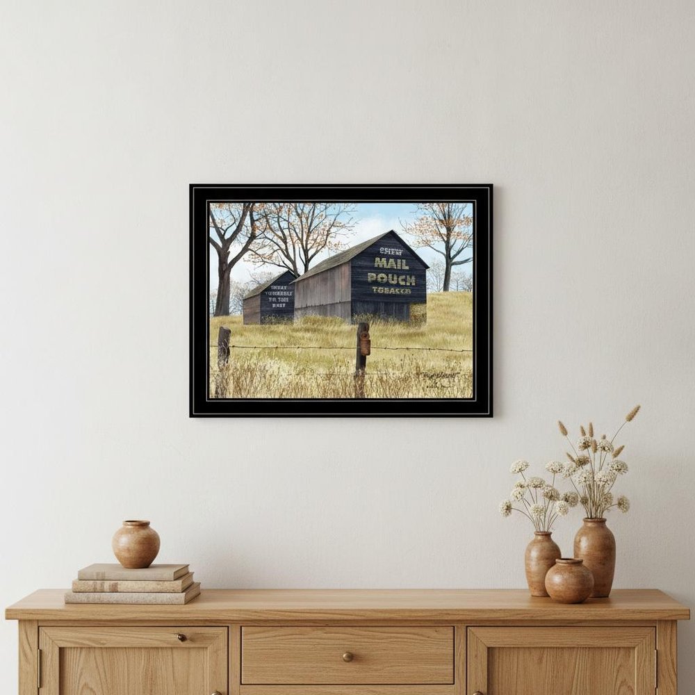 Treat Yourself Mail Pouch Barn 4 Black Framed Print Wall Art HomeRoots