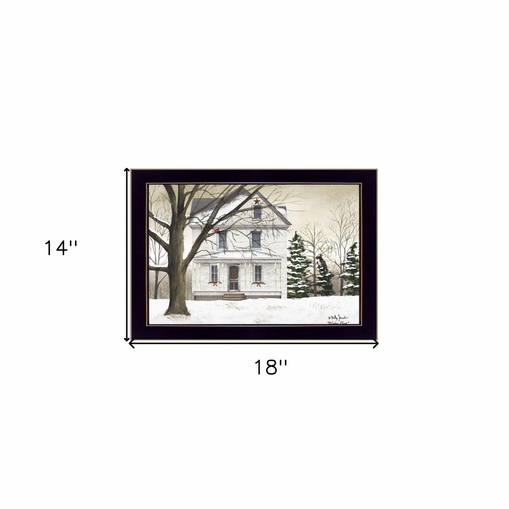 Winter Porch Black Framed Print Wall Art HomeRoots