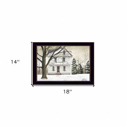 Winter Porch Black Framed Print Wall Art HomeRoots
