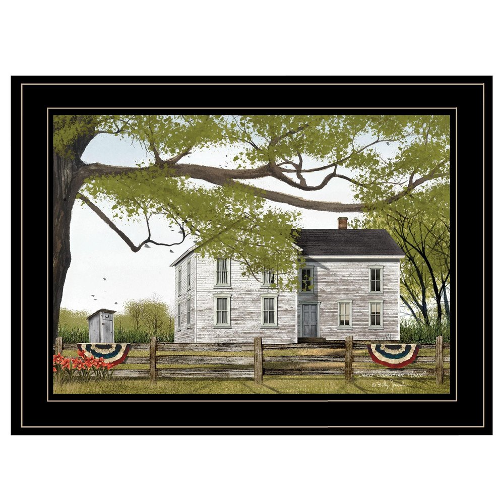 Sweet Summertime House 2 Black Framed Print Wall Art — view 1