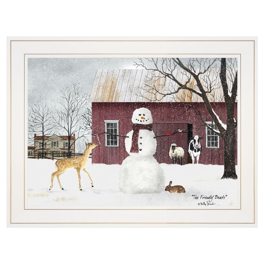 The Friendly Beasts 2 White Framed Print Wall Art — view 1