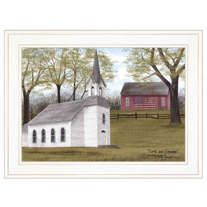 Faith and Freedom 2 White Framed Print Wall Art HomeRoots