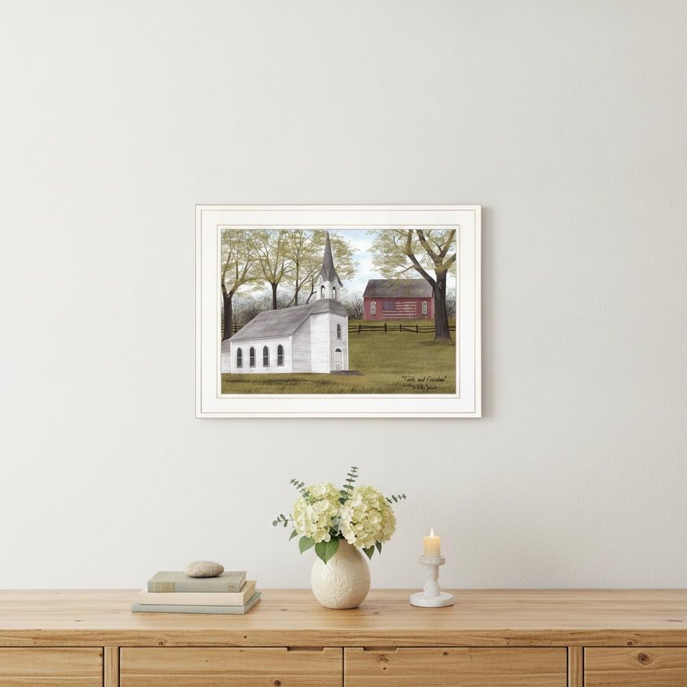 Faith and Freedom 2 White Framed Print Wall Art — view 7