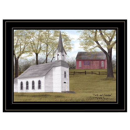 Faith and Freedom 3 Black Framed Print Wall Art HomeRoots