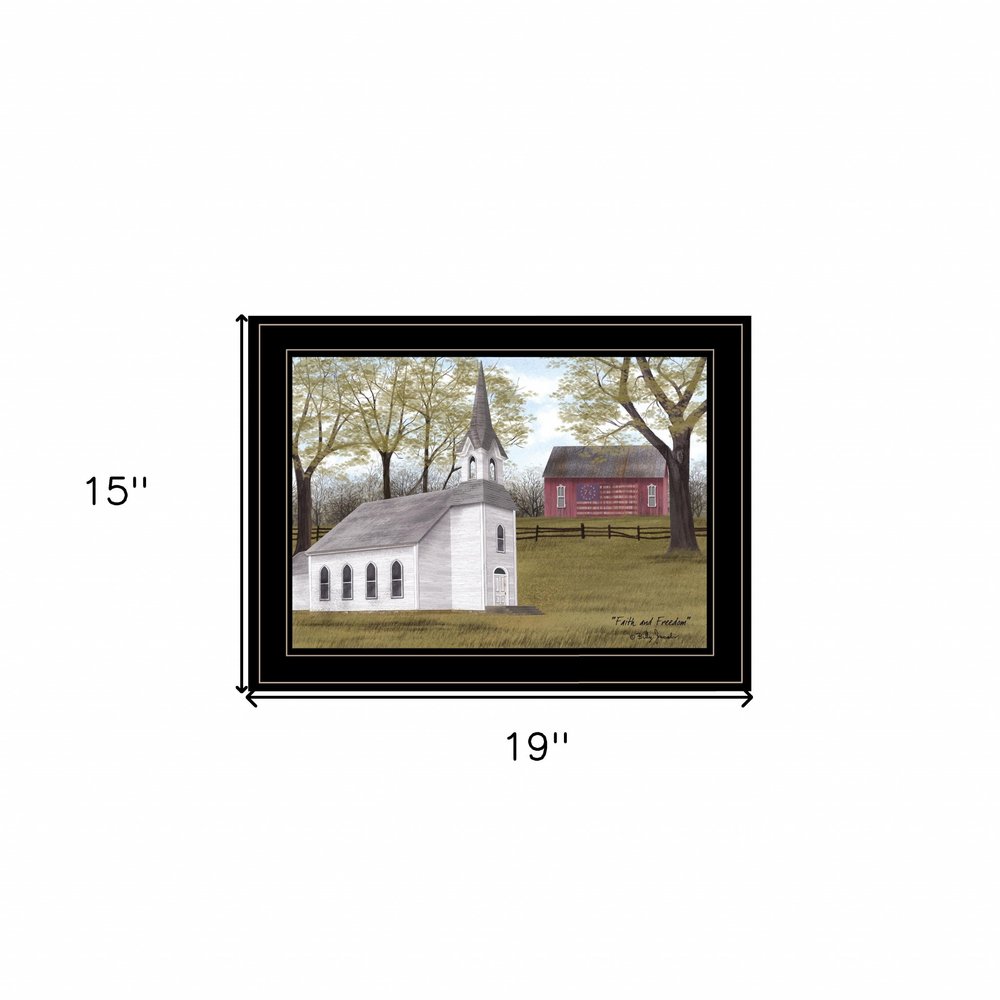 Faith and Freedom 3 Black Framed Print Wall Art — view 5
