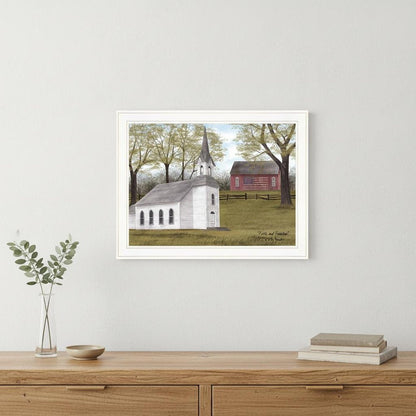 Faith and Freedom 4 White Framed Print Wall Art HomeRoots