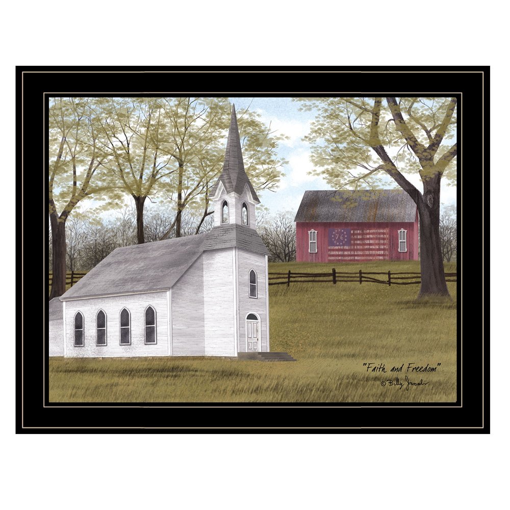 Faith and Freedom 5 Black Framed Print Wall Art — view 1