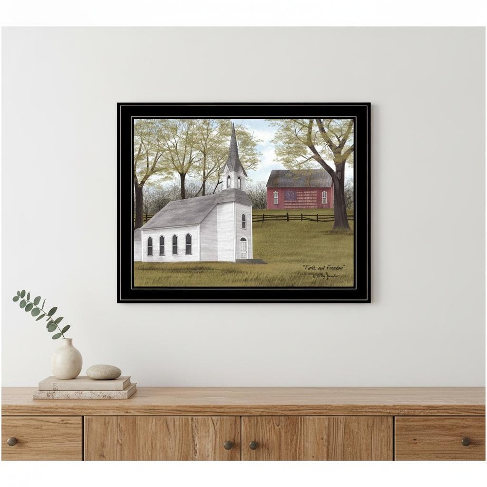 Faith and Freedom 5 Black Framed Print Wall Art HomeRoots