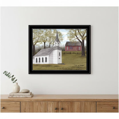 Faith and Freedom 5 Black Framed Print Wall Art HomeRoots