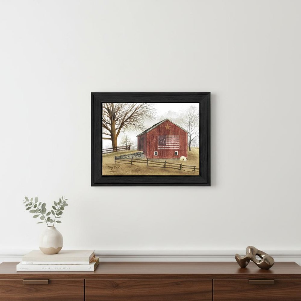 Flag Barn 4 Black Framed Print Wall Art — view 4