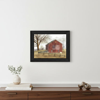 Flag Barn 4 Black Framed Print Wall Art HomeRoots