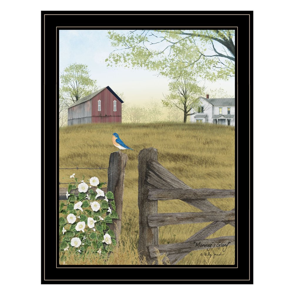 Mornings Glory 4 Black Framed Print Wall Art — view 1