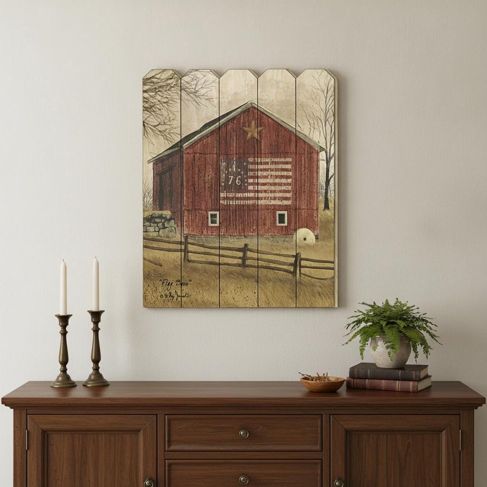 Flag Barn 1 Unframed Print Wall Art HomeRoots