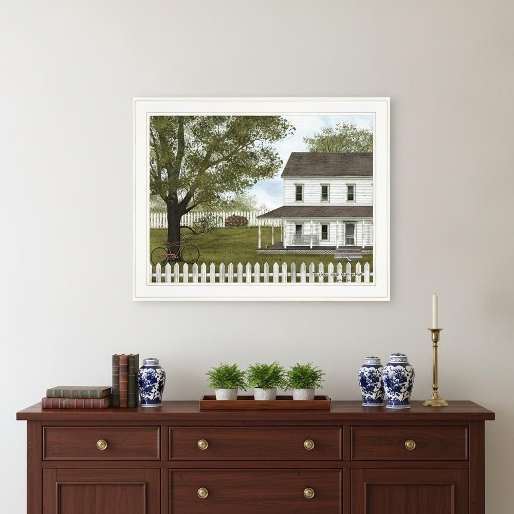 Green Green Grass of Home 1 White Framed Print Wall Art — view 4