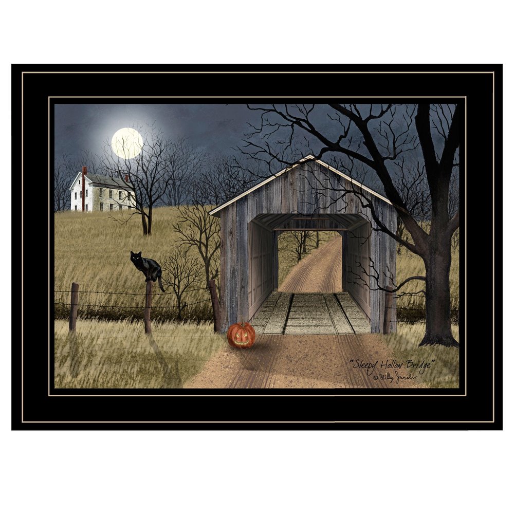 Sleepy Hollow Bridge 2 Black Framed Print Wall Art — view 1