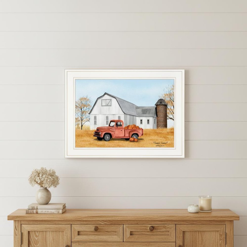 Pumpkin Harvest 1 White Framed Print Kitchen Wall Art HomeRoots