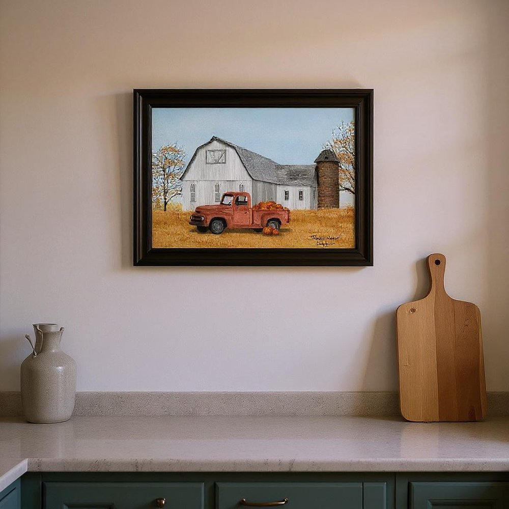 Pumpkin Harvest 2 Black Framed Print Kitchen Wall Art HomeRoots