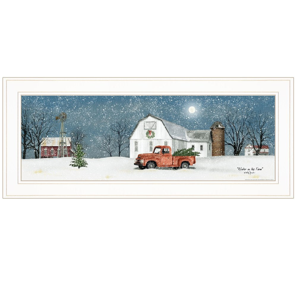 Winter on The Farm 1 White Framed Print Wall Art — view 1