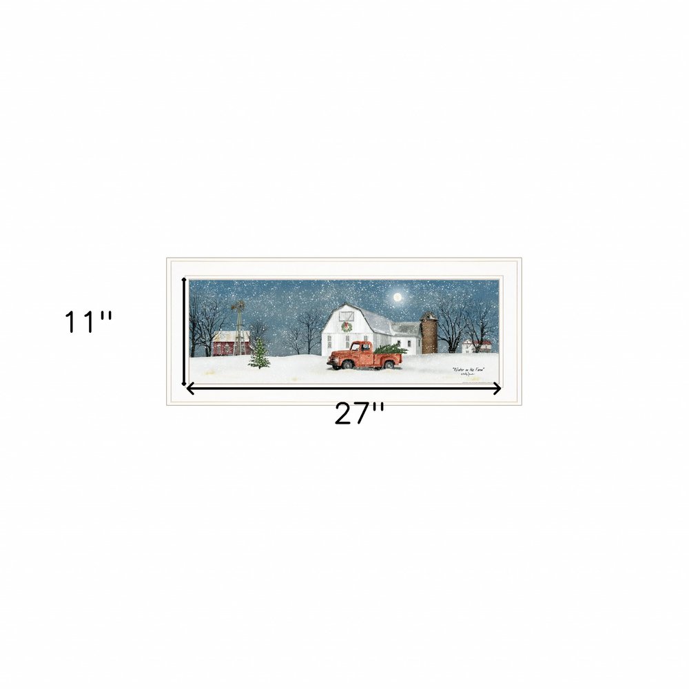 Winter on The Farm 1 White Framed Print Wall Art HomeRoots