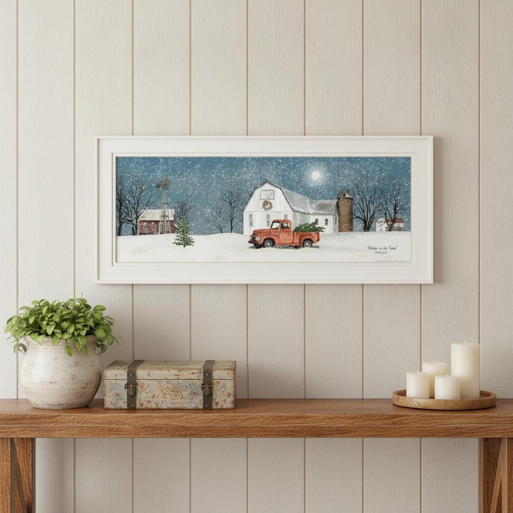 Winter on The Farm 1 White Framed Print Wall Art HomeRoots