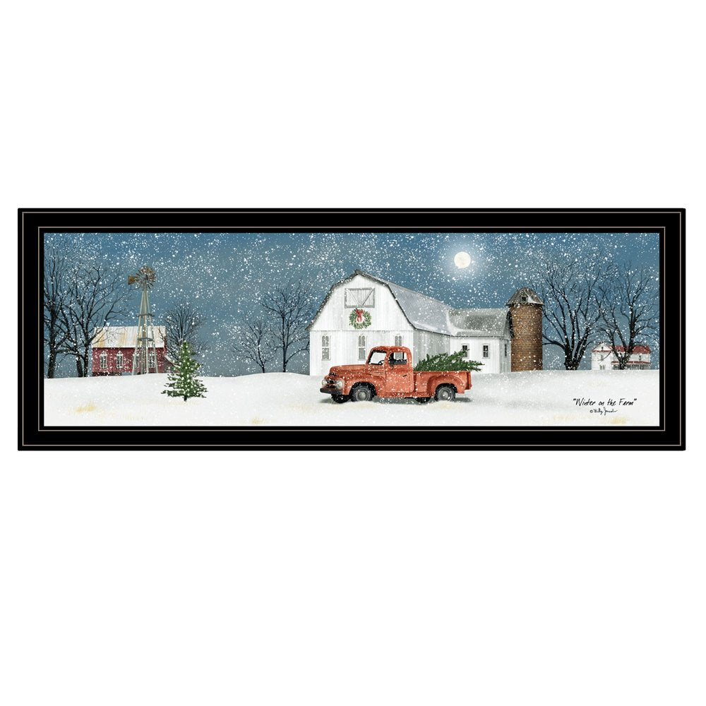 Winter on The Farm 4 Black Framed Print Wall Art HomeRoots