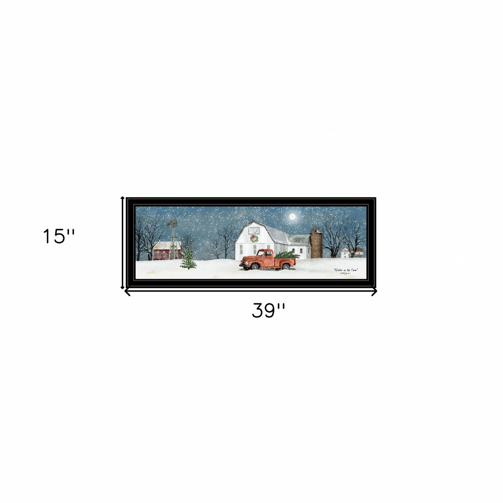 Winter on The Farm 4 Black Framed Print Wall Art — view 3