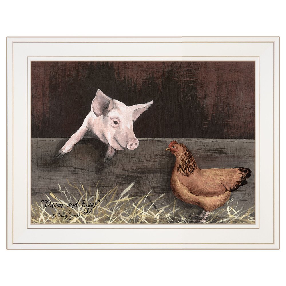 Bacon and Eggs 1 White Framed Print Wall Art — view 1