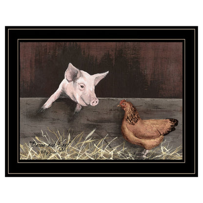 Bacon and Eggs 2 Black Framed Print Wall Art HomeRoots