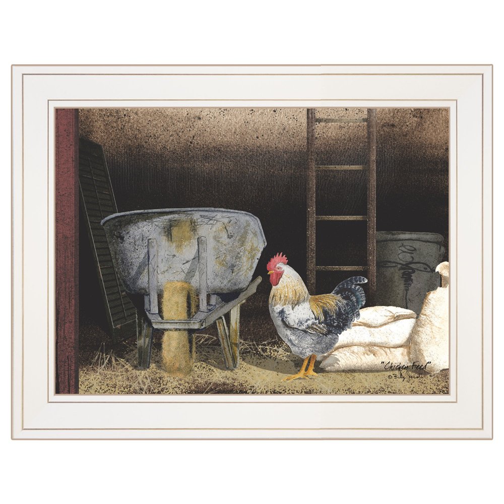 Chicken Feed 1 White Framed Print Wall Art — view 2