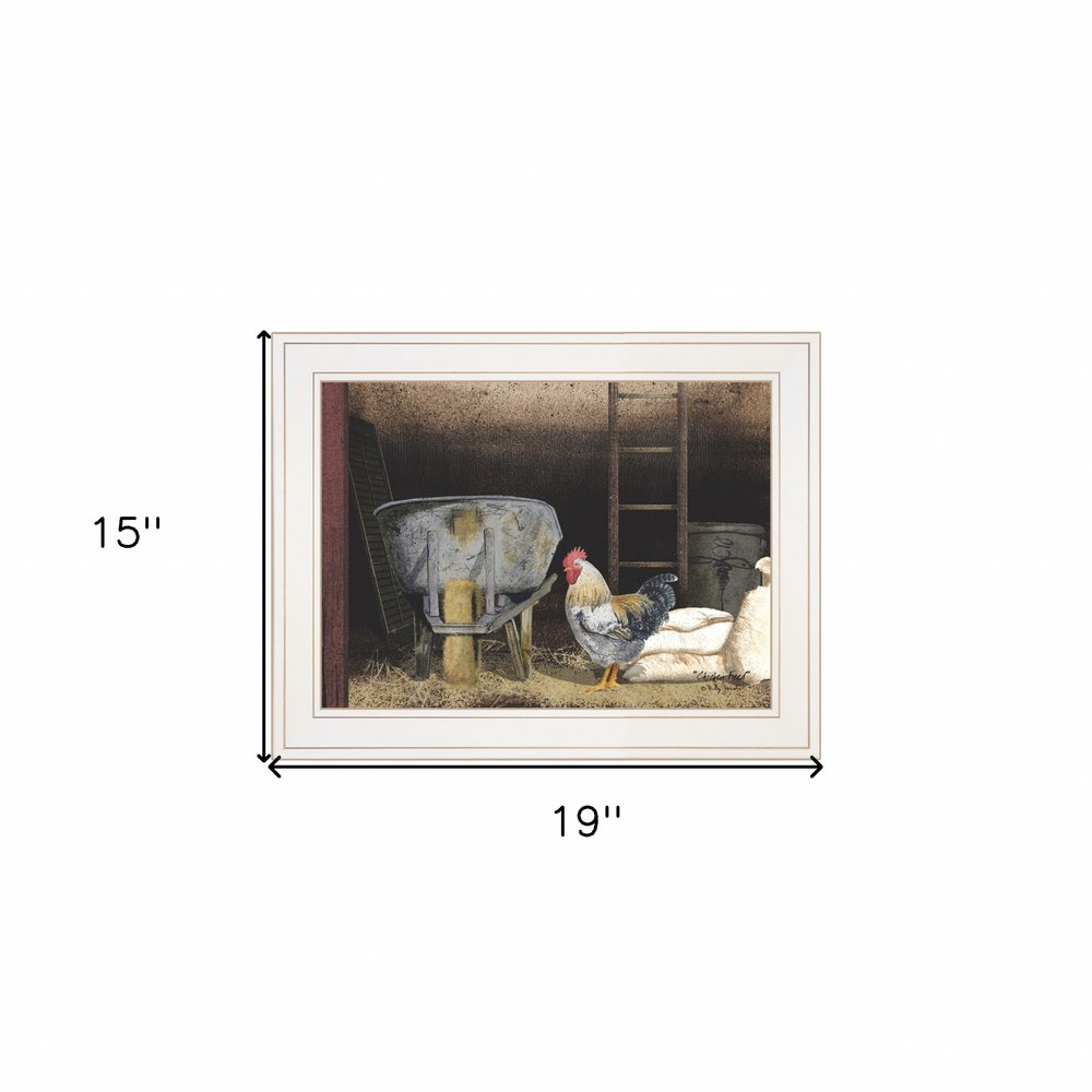 Chicken Feed 1 White Framed Print Wall Art — view 9