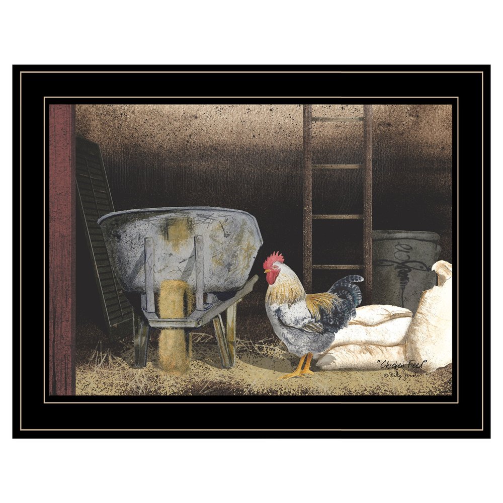 Chicken Feed 2 Black Framed Print Wall Art — view 1